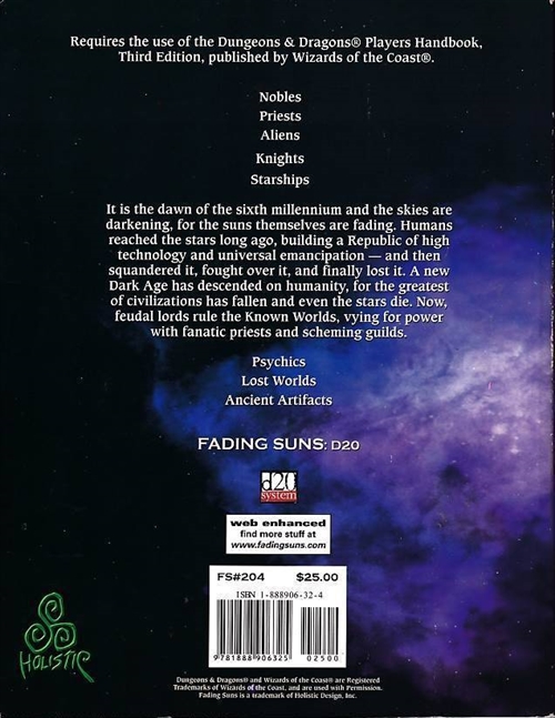 Fading Suns D20 - Corebook (B Grade) (Genbrug)